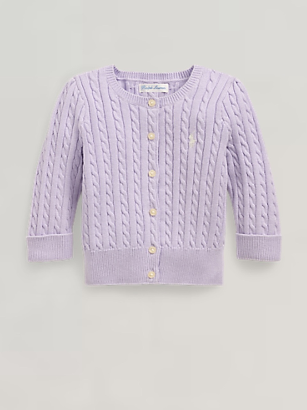Ralph Lauren baby girl lavender cable cardigan